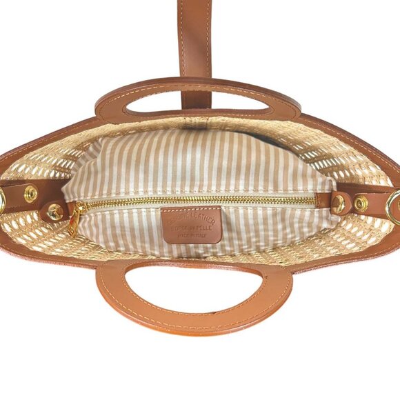 Rose Brown Italian Leather Handbag – Elegant Top Handle & Shoulder Bag for Women - Picture 8 of 9